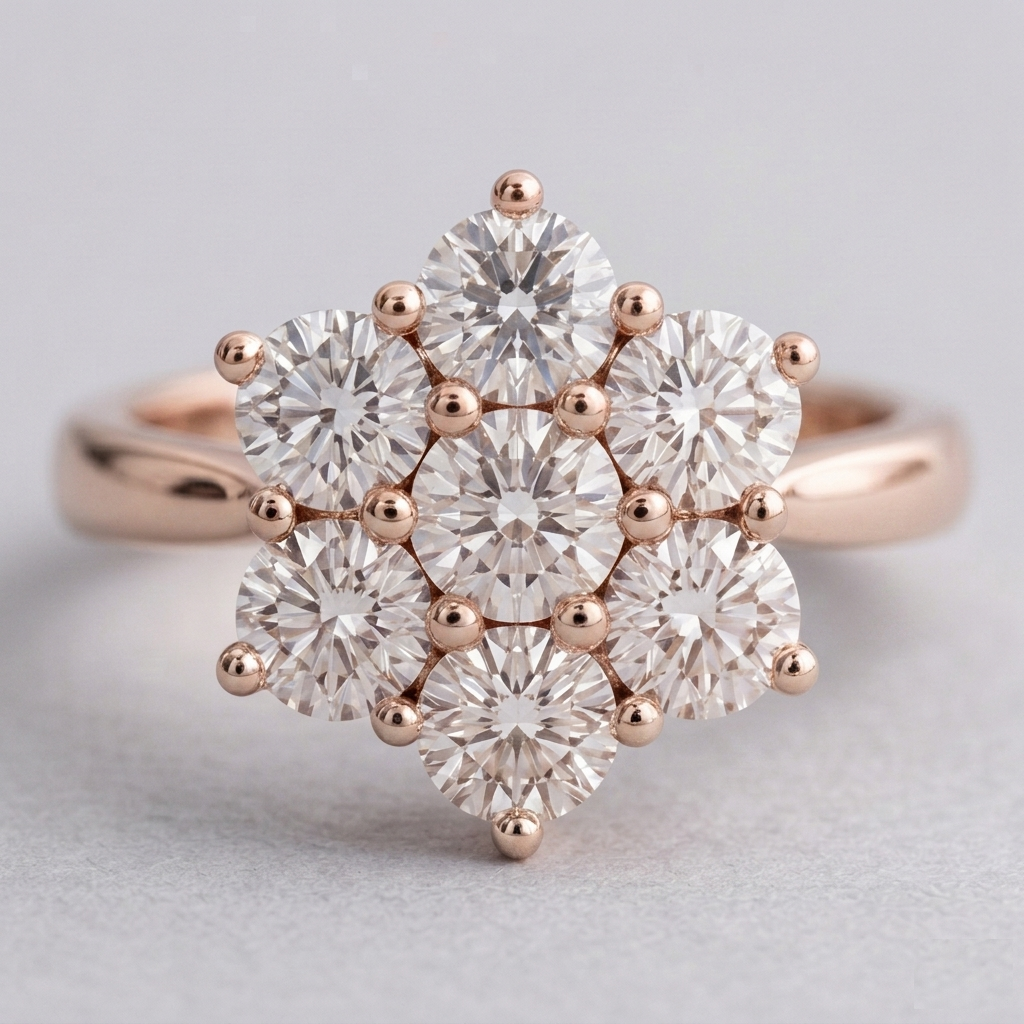 Lab Grown Diamond Cluster Ring 0.30 Ct (VS-EF