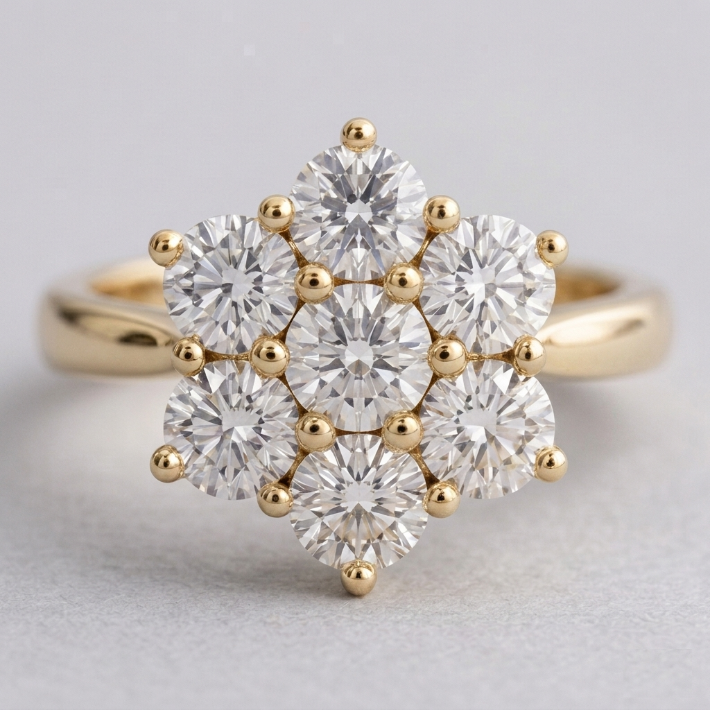 Lab Grown Diamond Cluster Ring 0.30 Ct (VS-EF