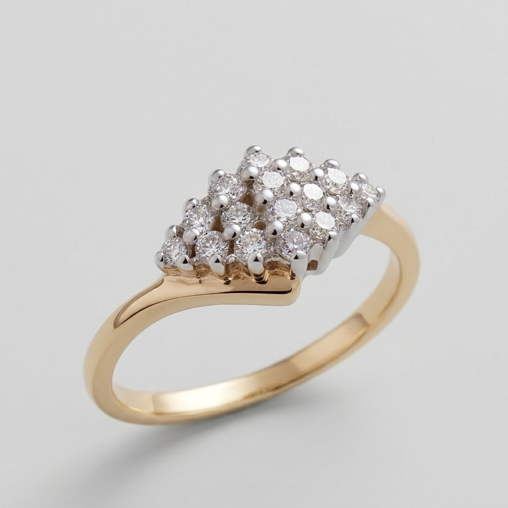 0.25 Ct. Lab Grown Diamond Round Cut Cluster Ring (EF-VS)
