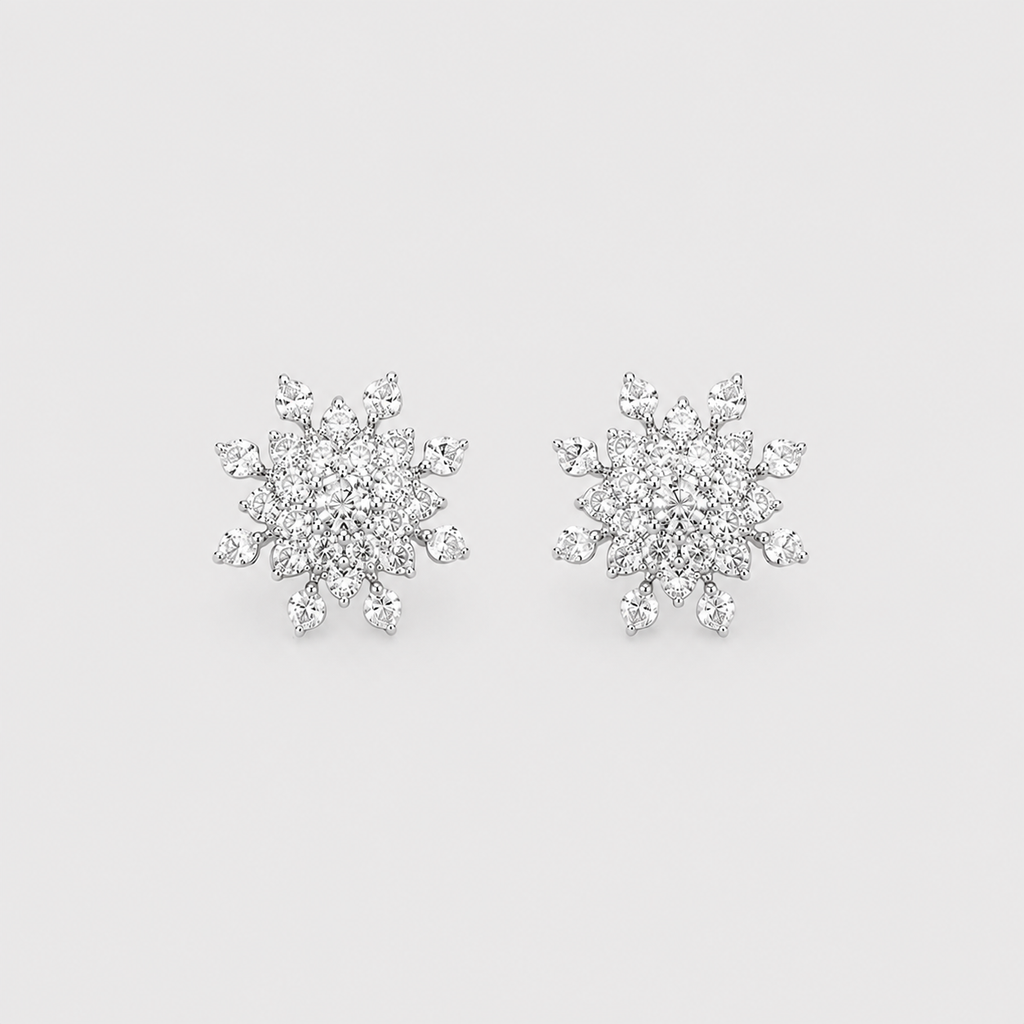 0.80 Ct. Lab Grown Diamond Round Cut Cluster Earrings (EF-VS)