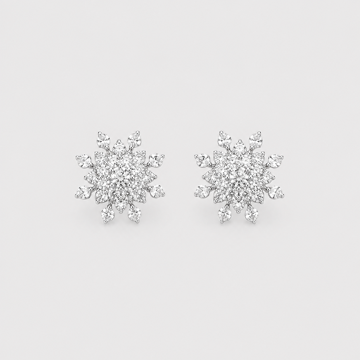0.80 Ct. Lab Grown Diamond Round Cut Cluster Earrings (EF-VS)