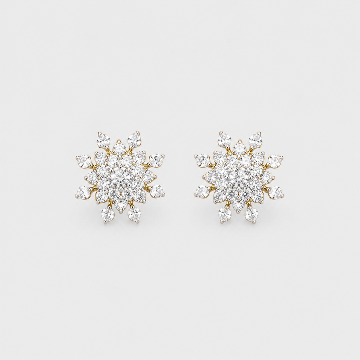 0.80 Ct. Lab Grown Diamond Round Cut Cluster Earrings (EF-VS)