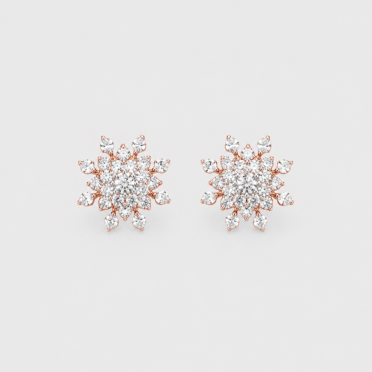 0.80 Ct. Lab Grown Diamond Round Cut Cluster Earrings (EF-VS)