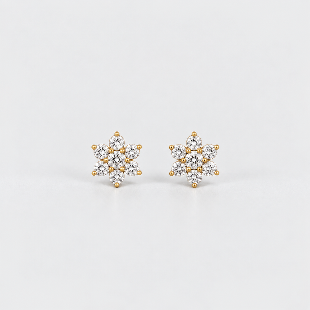 Lab Grown Diamond Round Cut Cluster Earrings 0.30 Ct. (EF/VVS-VS)