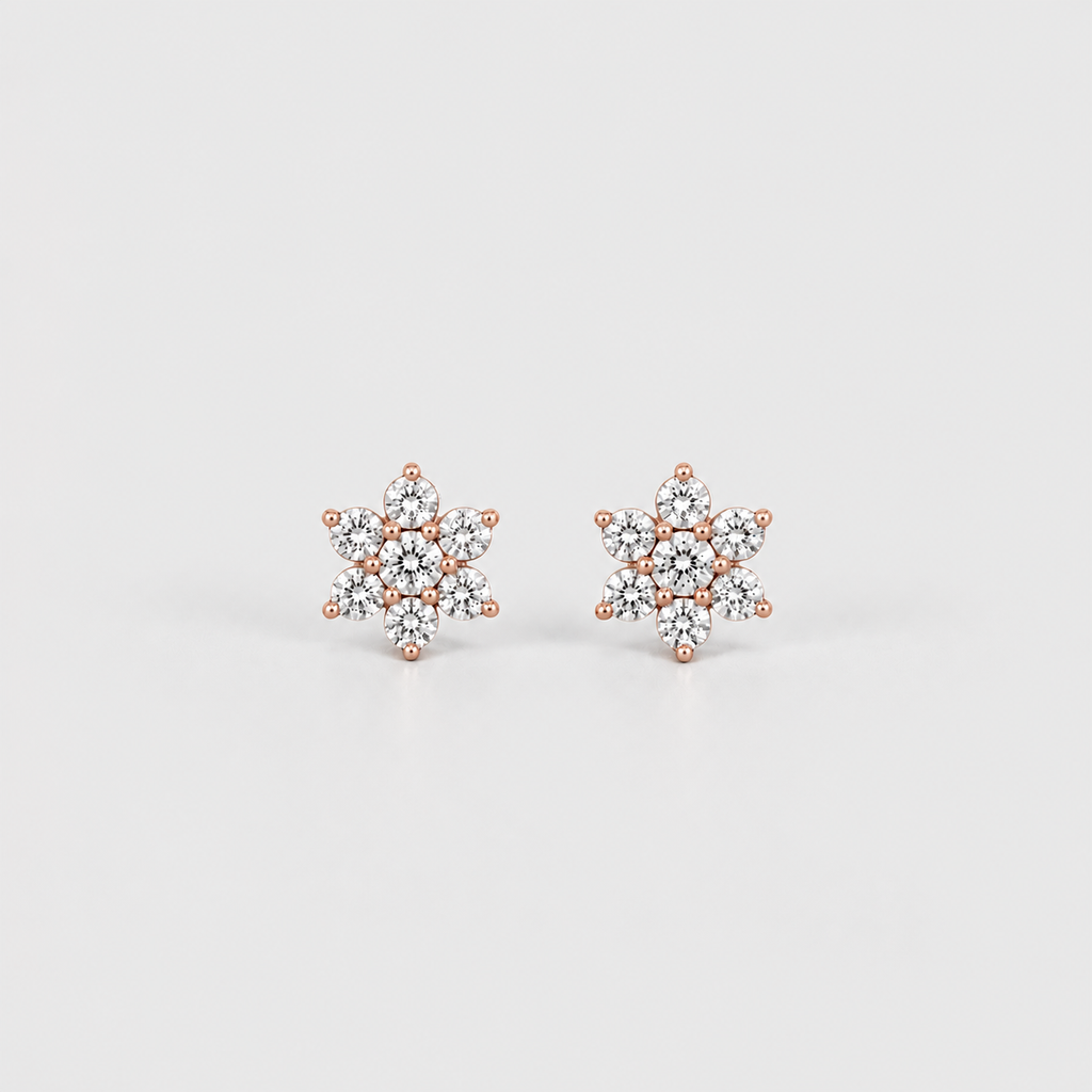 Lab Grown Diamond Round Cut Cluster Earrings 0.30 Ct. (EF/VVS-VS)