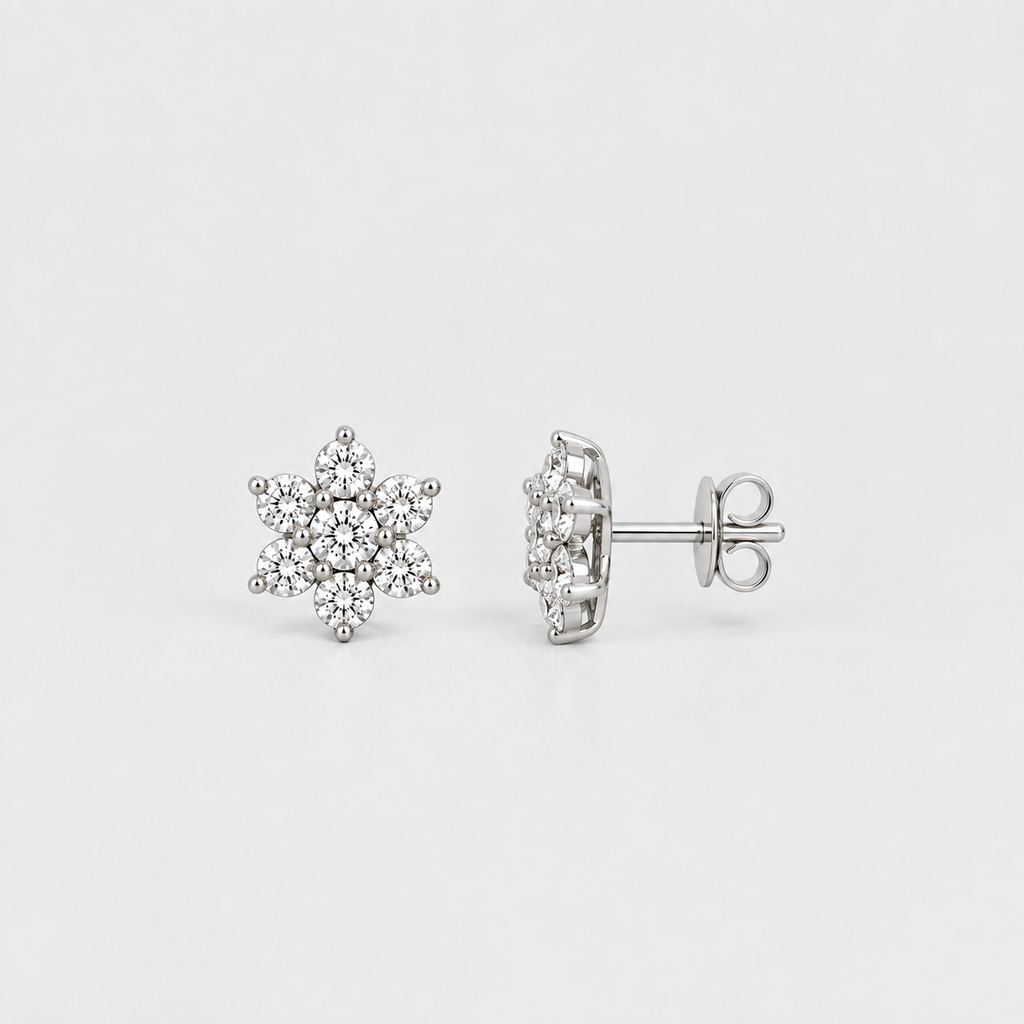 Lab Grown Diamond Round Cut Cluster Earrings 0.30 Ct. (EF/VVS-VS)