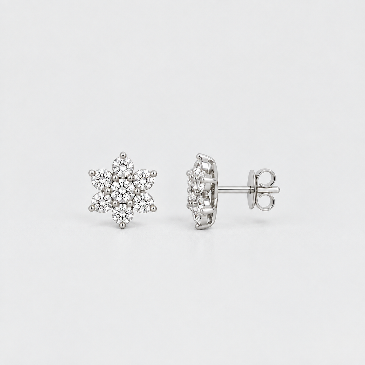 Lab Grown Diamond Round Cut Cluster Earrings 0.30 Ct. (EF/VVS-VS)