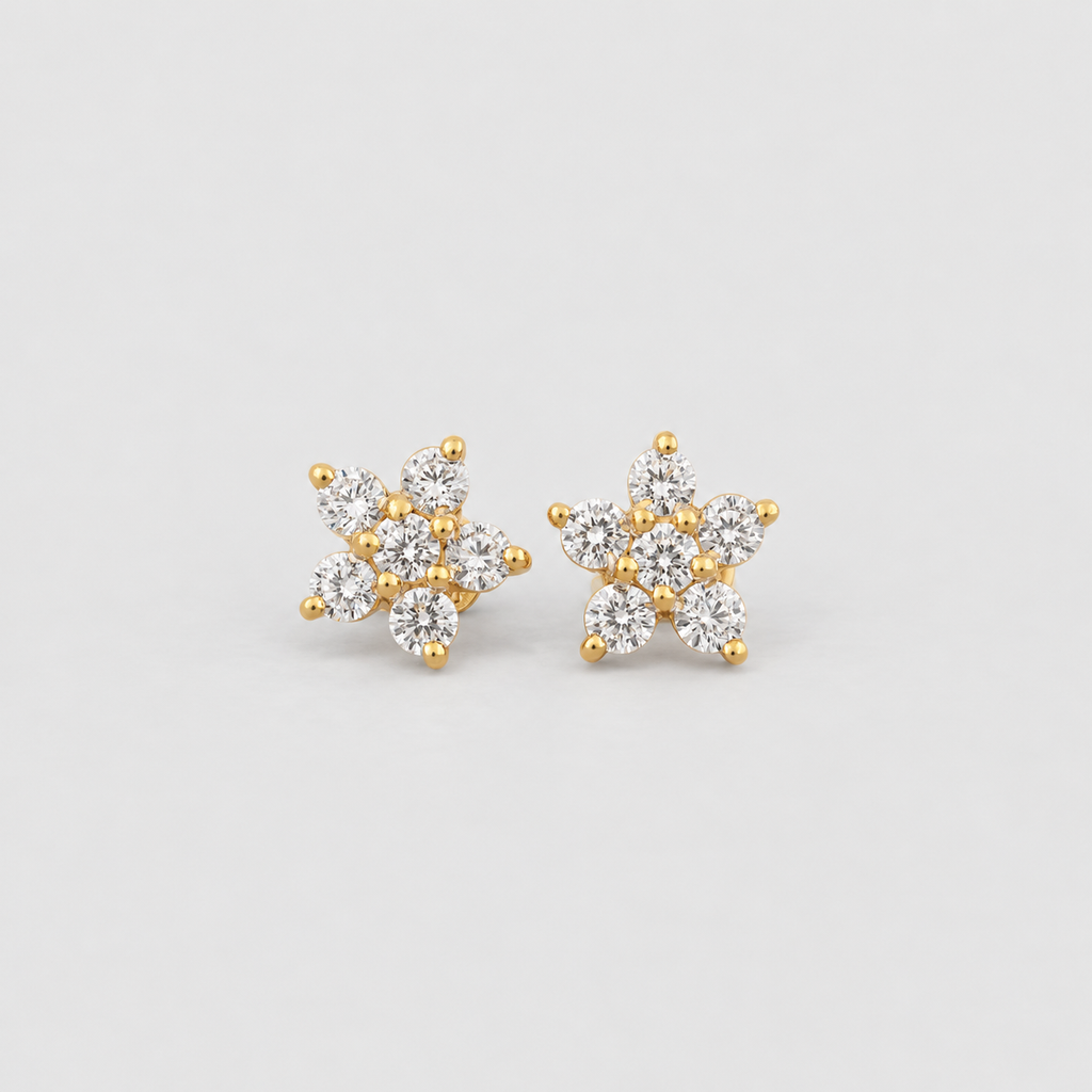Lab Grown Diamond Round Cut Cluster Earrings 0.25 Ct. (EF/VVS-VS)