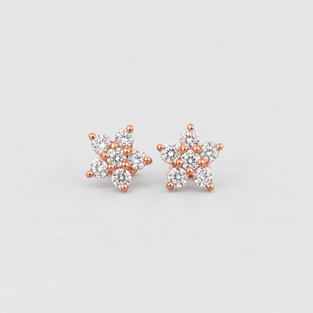 Lab Grown Diamond Round Cut Cluster Earrings 0.25 Ct. (EF/VVS-VS)