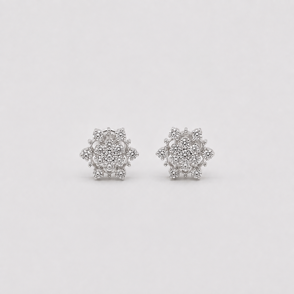 Lab Grown Diamond Round Cut 0.50 Ct. Cluster Studs Earrings (VS-EF)