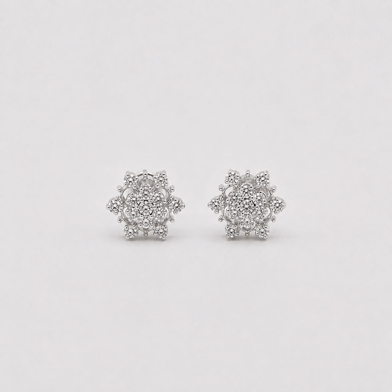 Lab Grown Diamond Round Cut 0.50 Ct. Cluster Studs Earrings (VS-EF)