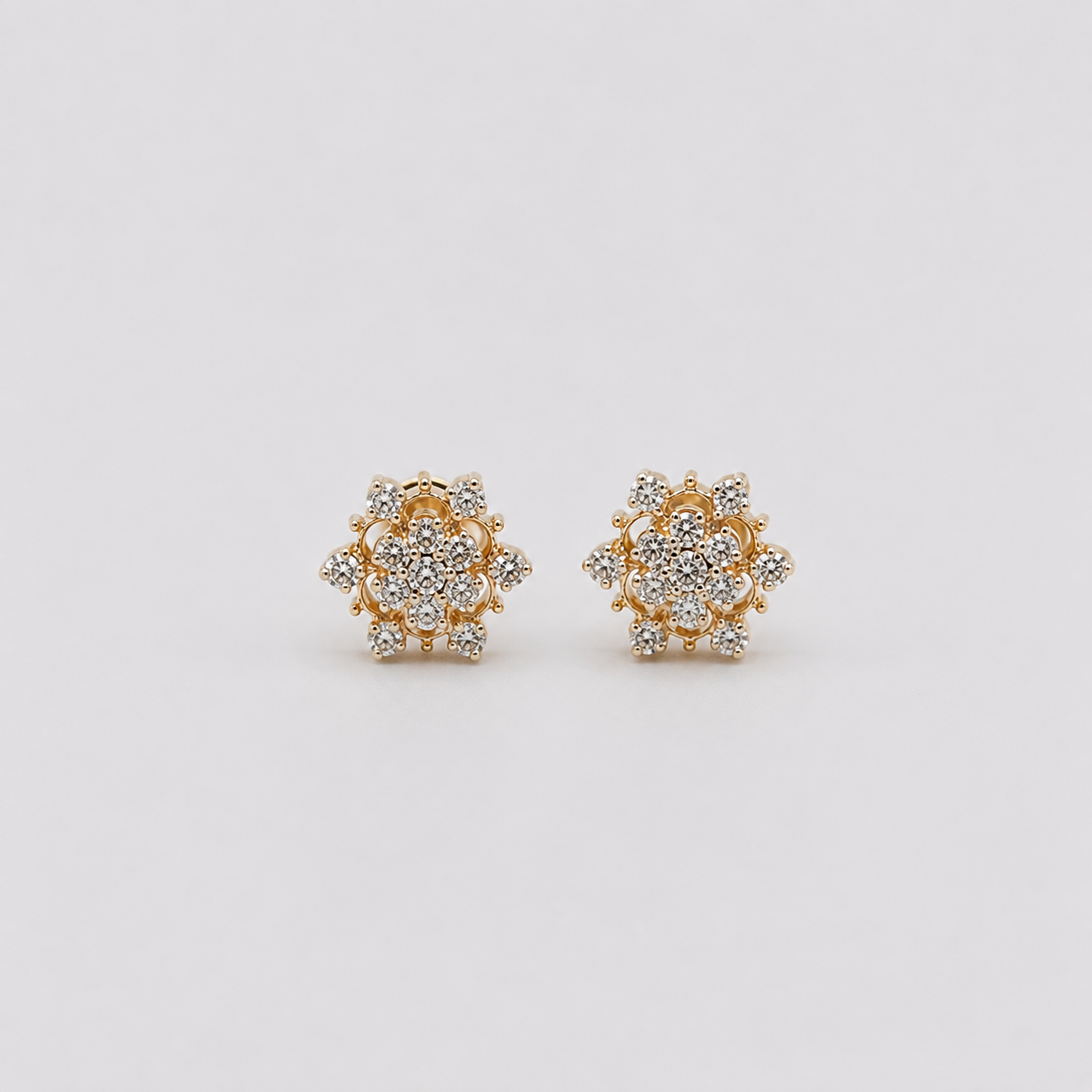 Lab Grown Diamond Round Cut 0.50 Ct. Cluster Studs Earrings (VS-EF)