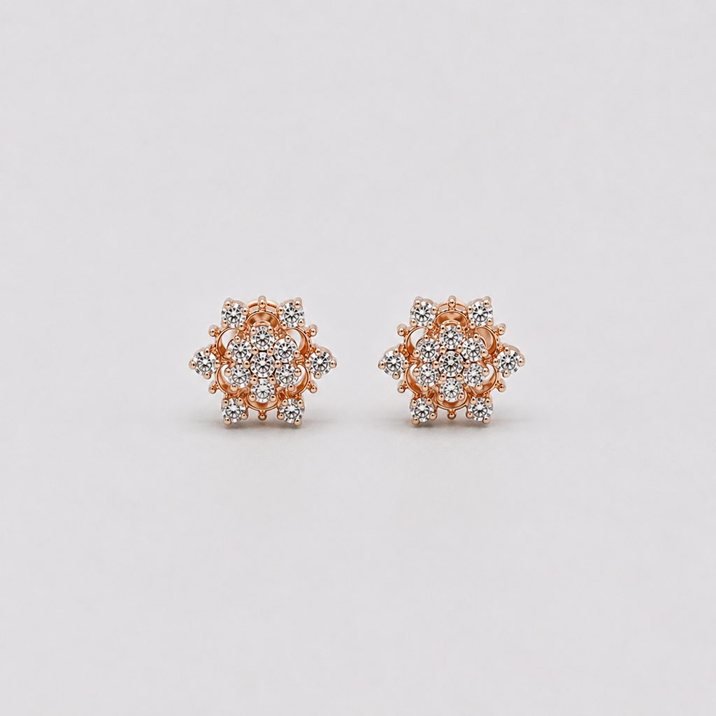 Lab Grown Diamond Round Cut 0.50 Ct. Cluster Studs Earrings (VS-EF)