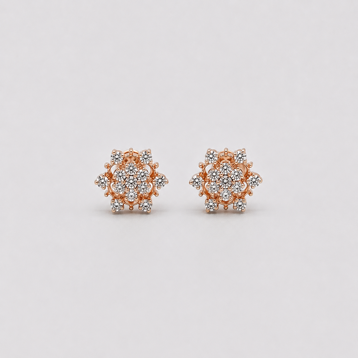 Lab Grown Diamond Round Cut 0.50 Ct. Cluster Studs Earrings (VS-EF)