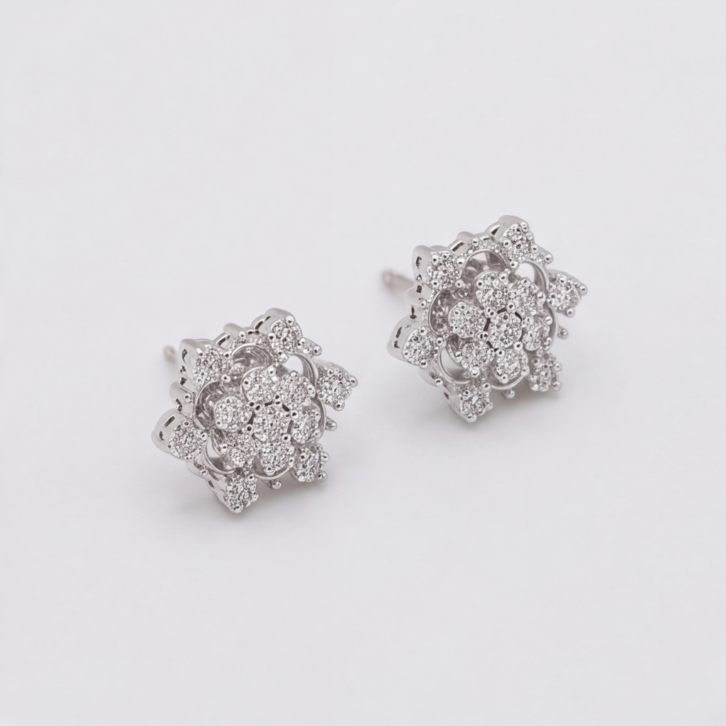 Lab Grown Diamond Round Cut 0.50 Ct. Cluster Studs Earrings (VS-EF)