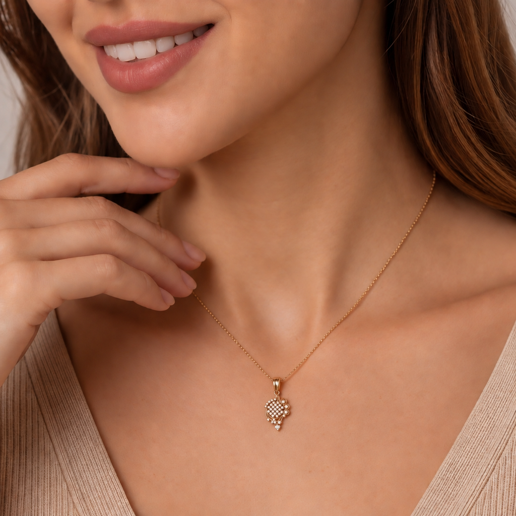 Lab Grown Diamond Round Cut Cluster Pendant Necklace 0.55 Ct. (VS-EF)
