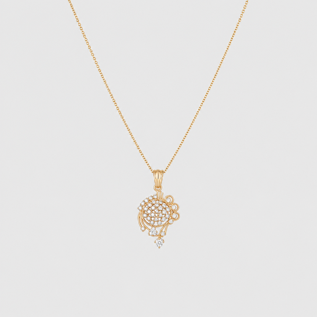Lab Grown Diamond Round Cut Cluster Pendant Necklace 0.55 Ct. (VS-EF)