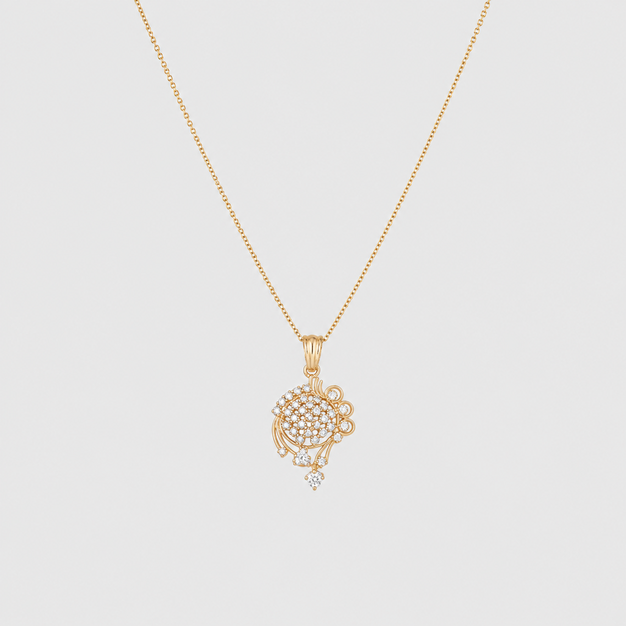 Lab Grown Diamond Round Cut Cluster Pendant Necklace 0.55 Ct. (VS-EF)
