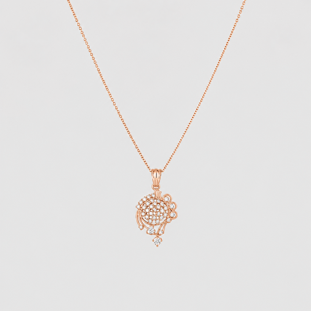 Lab Grown Diamond Round Cut Cluster Pendant Necklace 0.55 Ct. (VS-EF)
