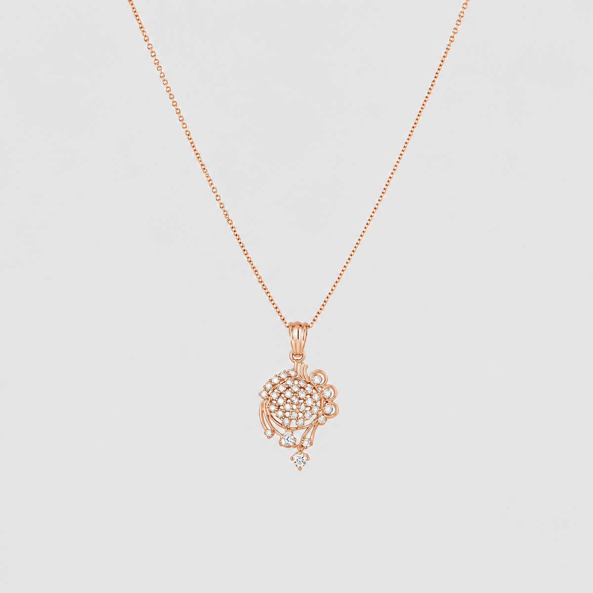 Lab Grown Diamond Round Cut Cluster Pendant Necklace 0.55 Ct. (VS-EF)