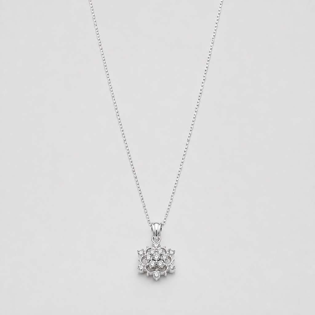 Lab Grown Diamond Round Cut Cluster Pendant Necklace 0.50 Ct. (VS-EF)
