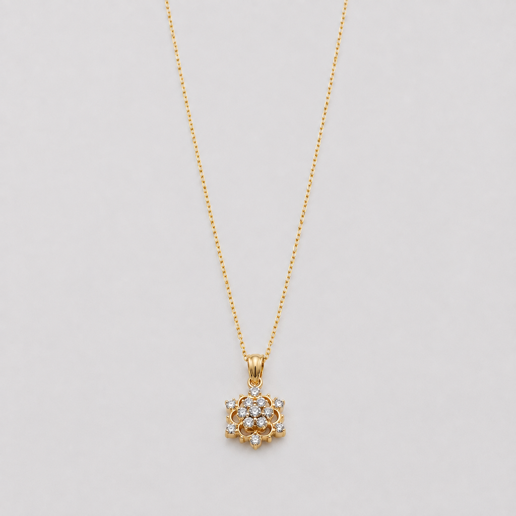Lab Grown Diamond Round Cut Cluster Pendant Necklace 0.50 Ct. (VS-EF)