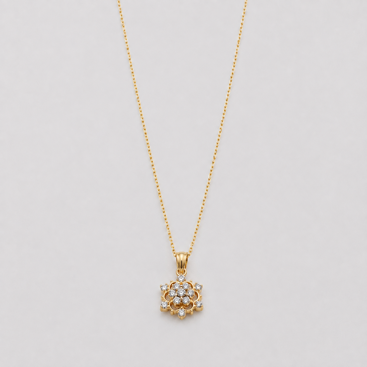 Lab Grown Diamond Round Cut Cluster Pendant Necklace 0.50 Ct. (VS-EF)