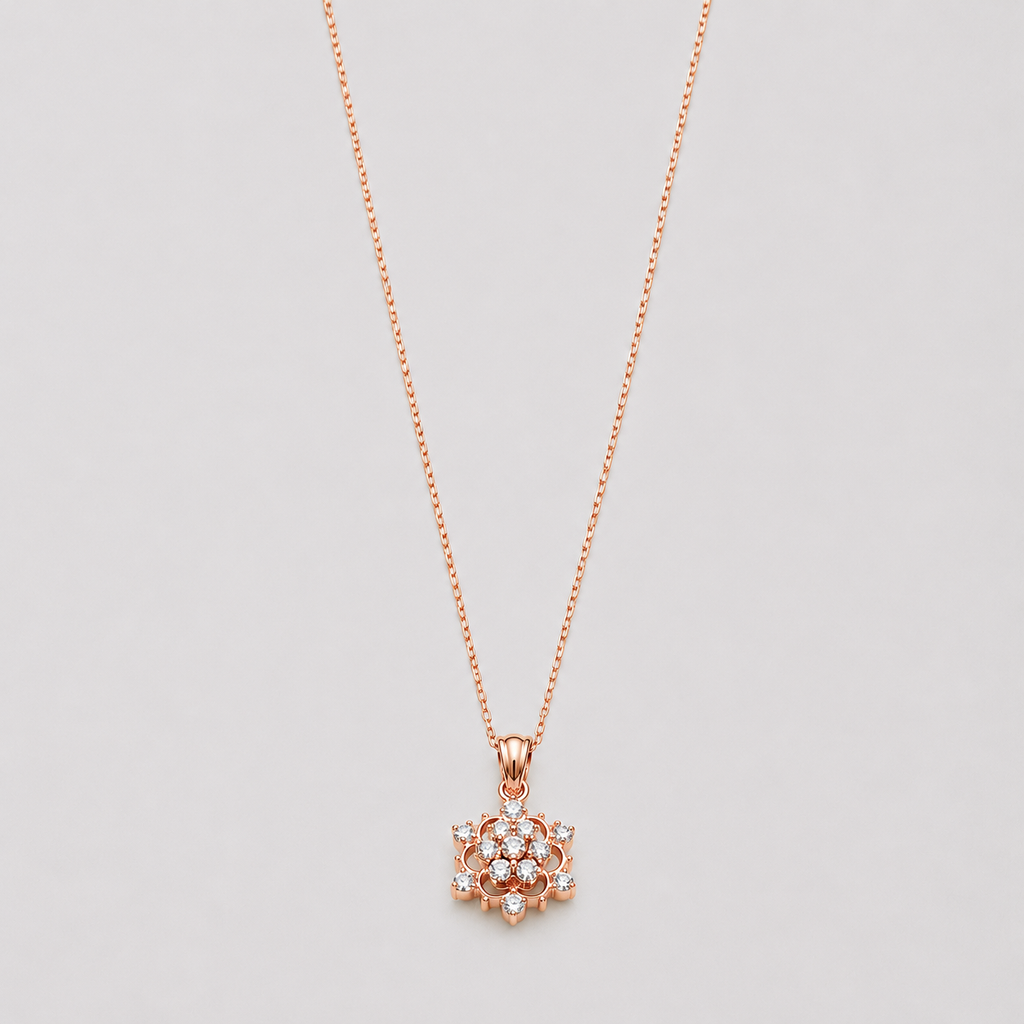 Lab Grown Diamond Round Cut Cluster Pendant Necklace 0.50 Ct. (VS-EF)