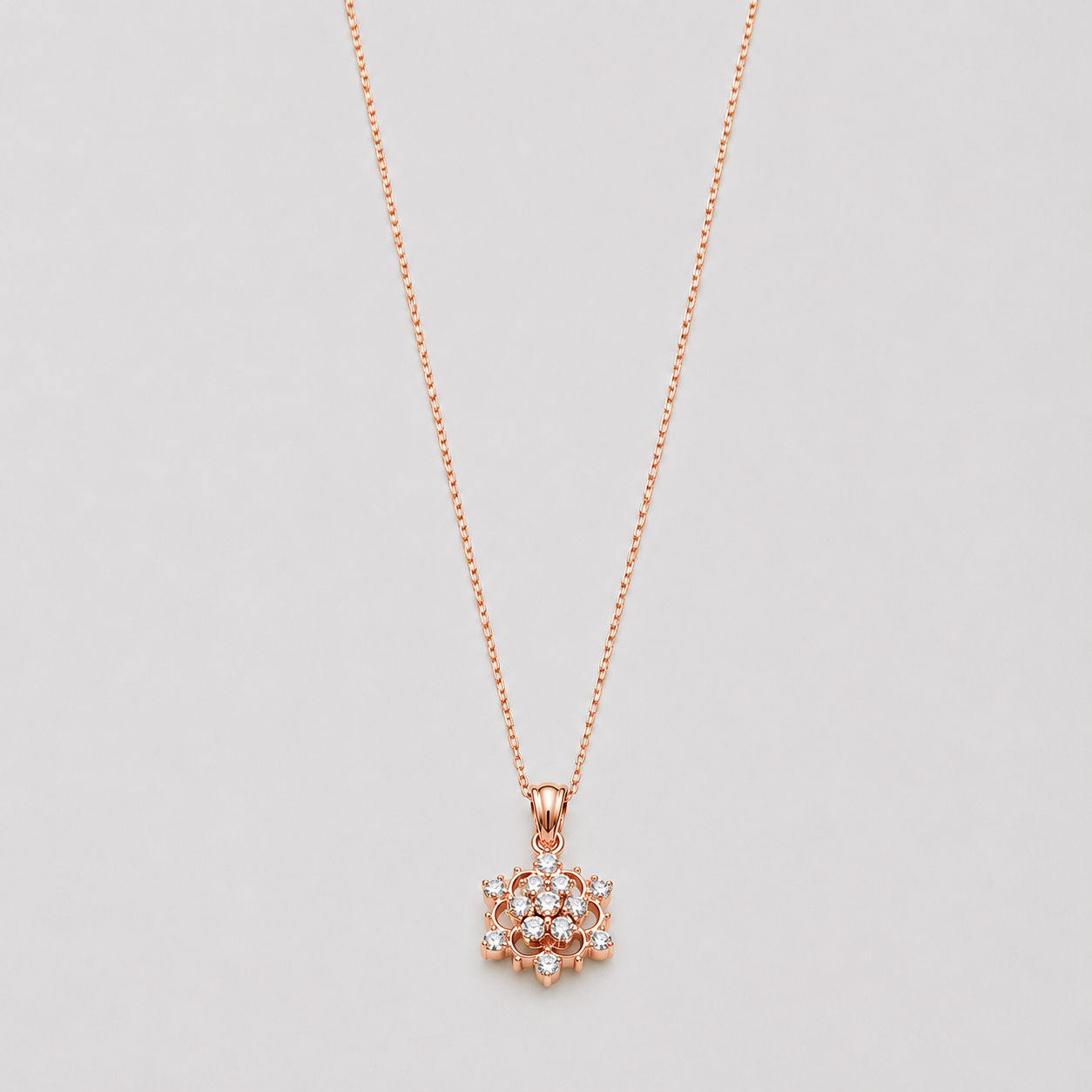 Lab Grown Diamond Round Cut Cluster Pendant Necklace 0.50 Ct. (VS-EF)