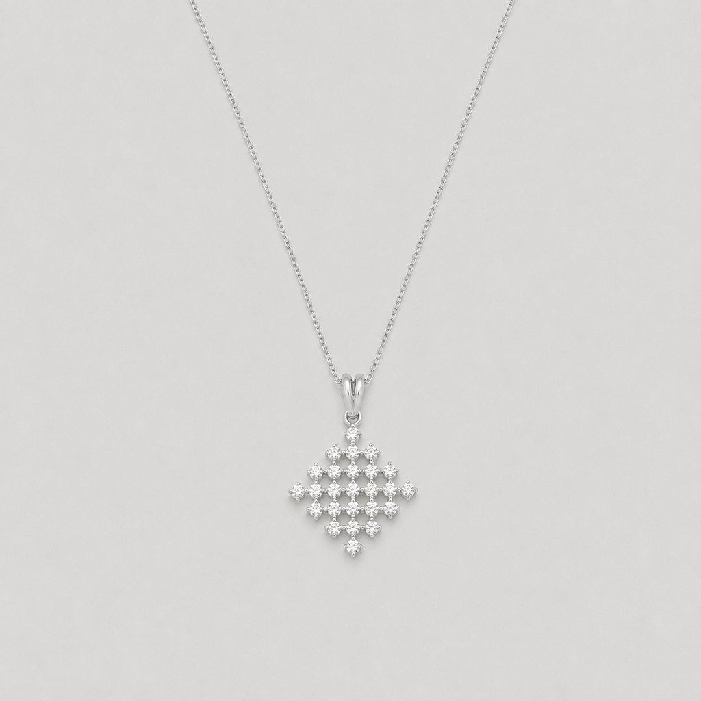 Lab Grown Diamond Round Cut 0.55 Ct. Cluster Pendant Necklace (VS-EF)