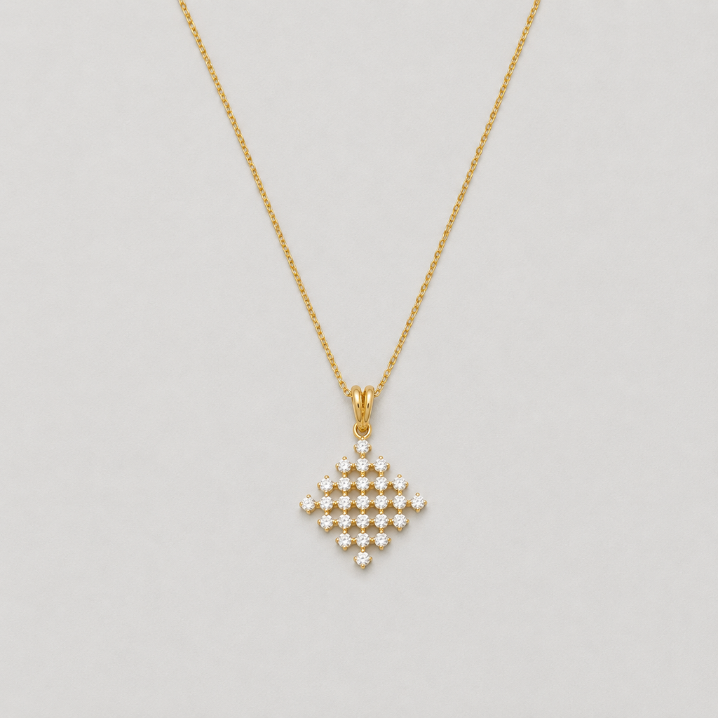 Lab Grown Diamond Round Cut 0.55 Ct. Cluster Pendant Necklace (VS-EF)