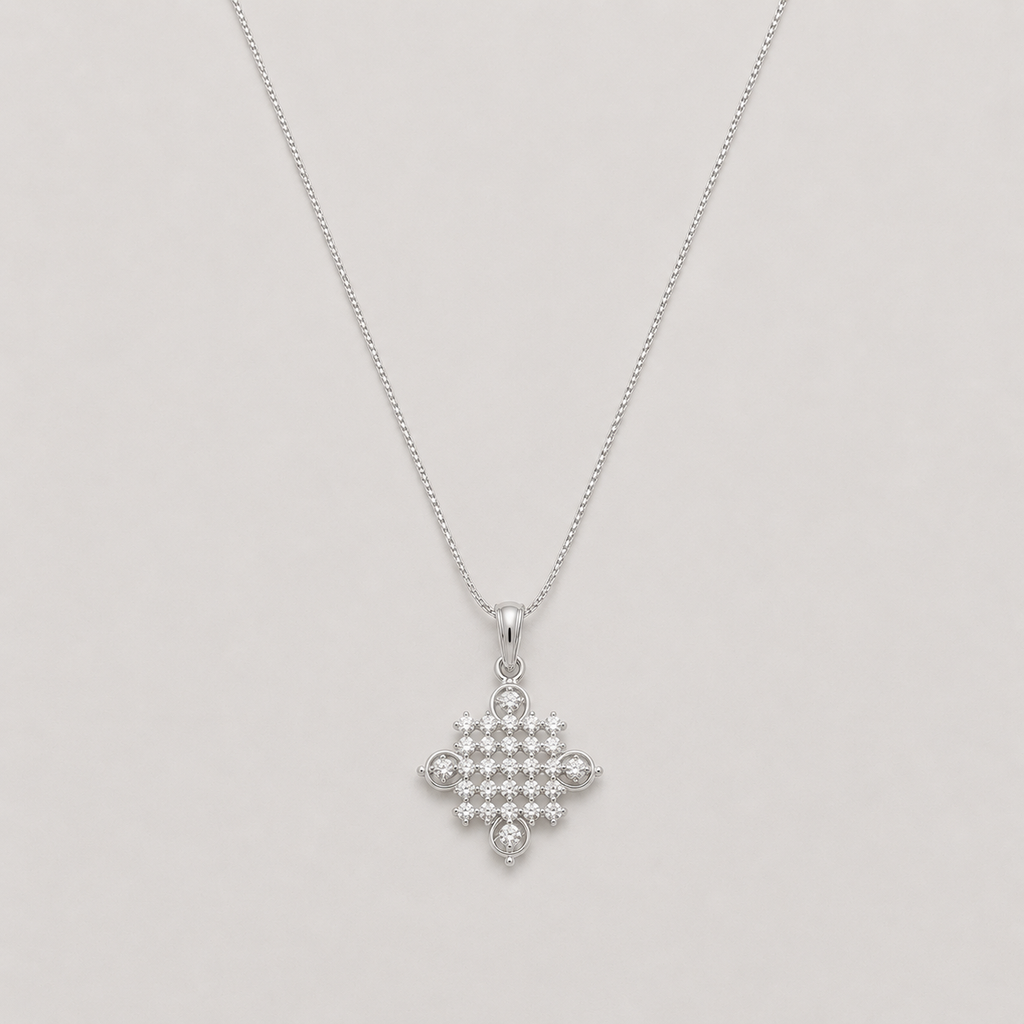 Lab Grown Diamond Cluster Pendant Necklace 0.50 Ct. (VS-EF)