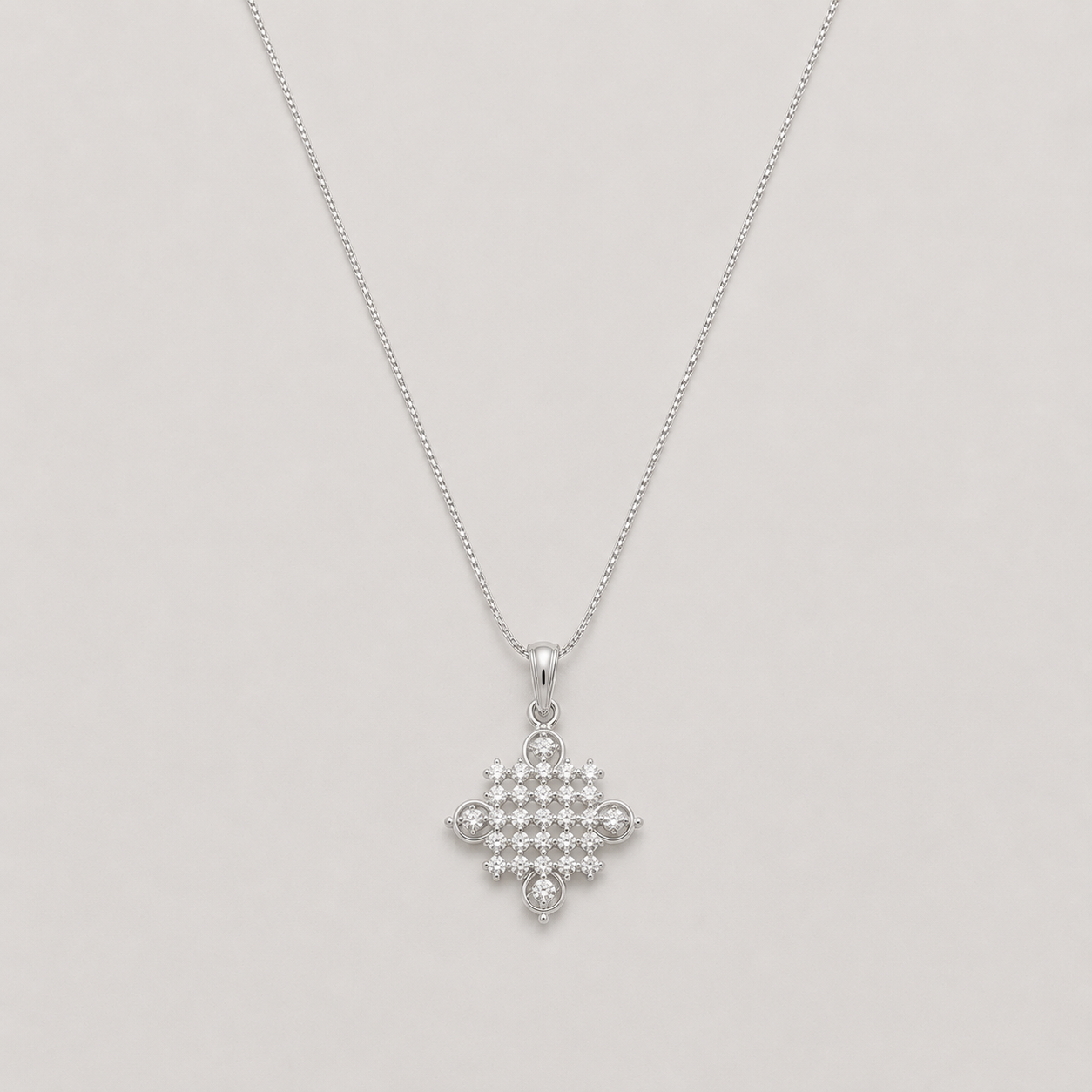 Lab Grown Diamond Cluster Pendant Necklace 0.50 Ct. (VS-EF)