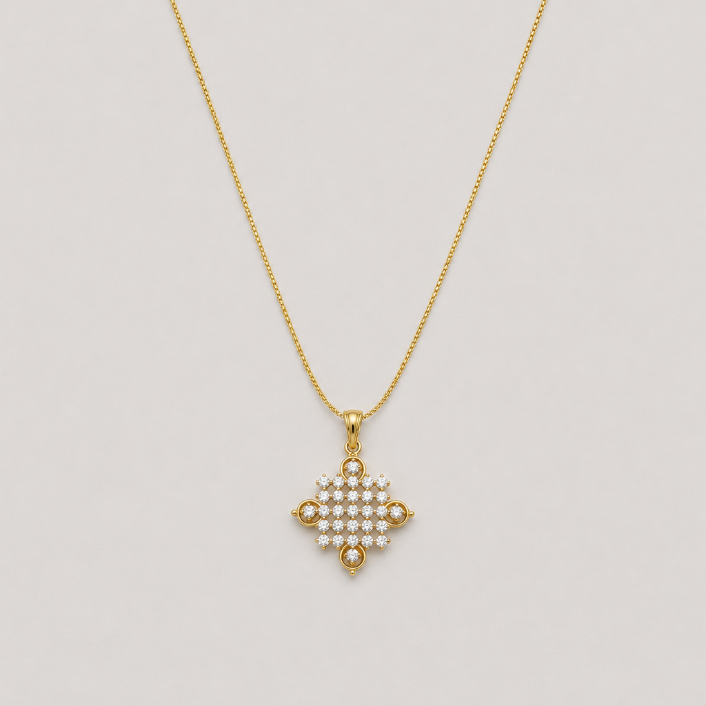Lab Grown Diamond Cluster Pendant Necklace 0.50 Ct. (VS-EF)