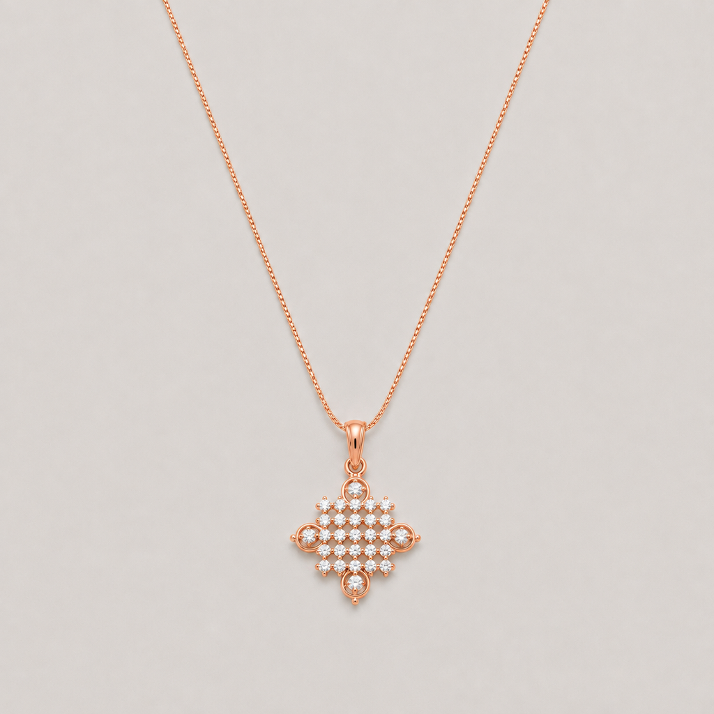 Lab Grown Diamond Cluster Pendant Necklace 0.50 Ct. (VS-EF)