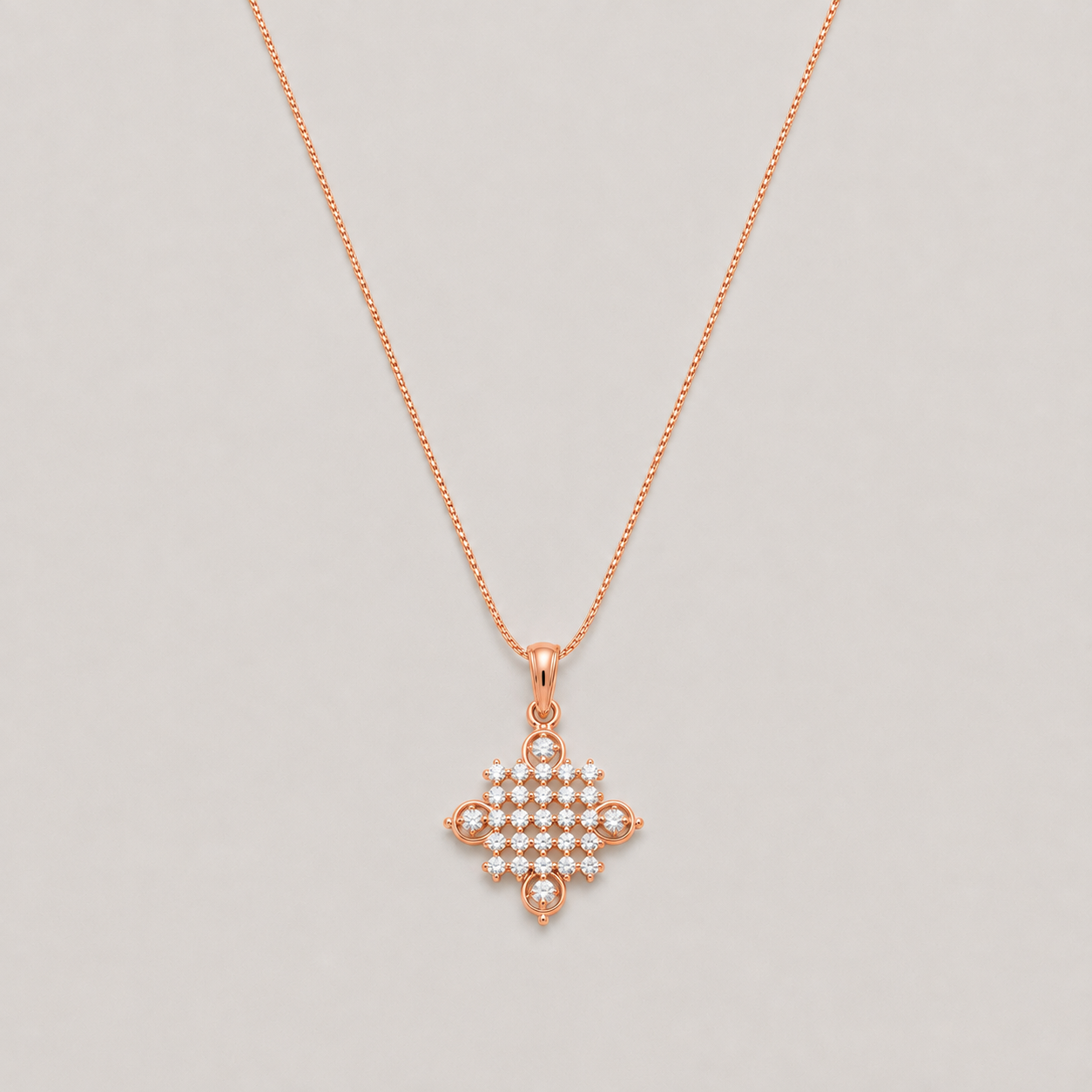 Lab Grown Diamond Cluster Pendant Necklace 0.50 Ct. (VS-EF)