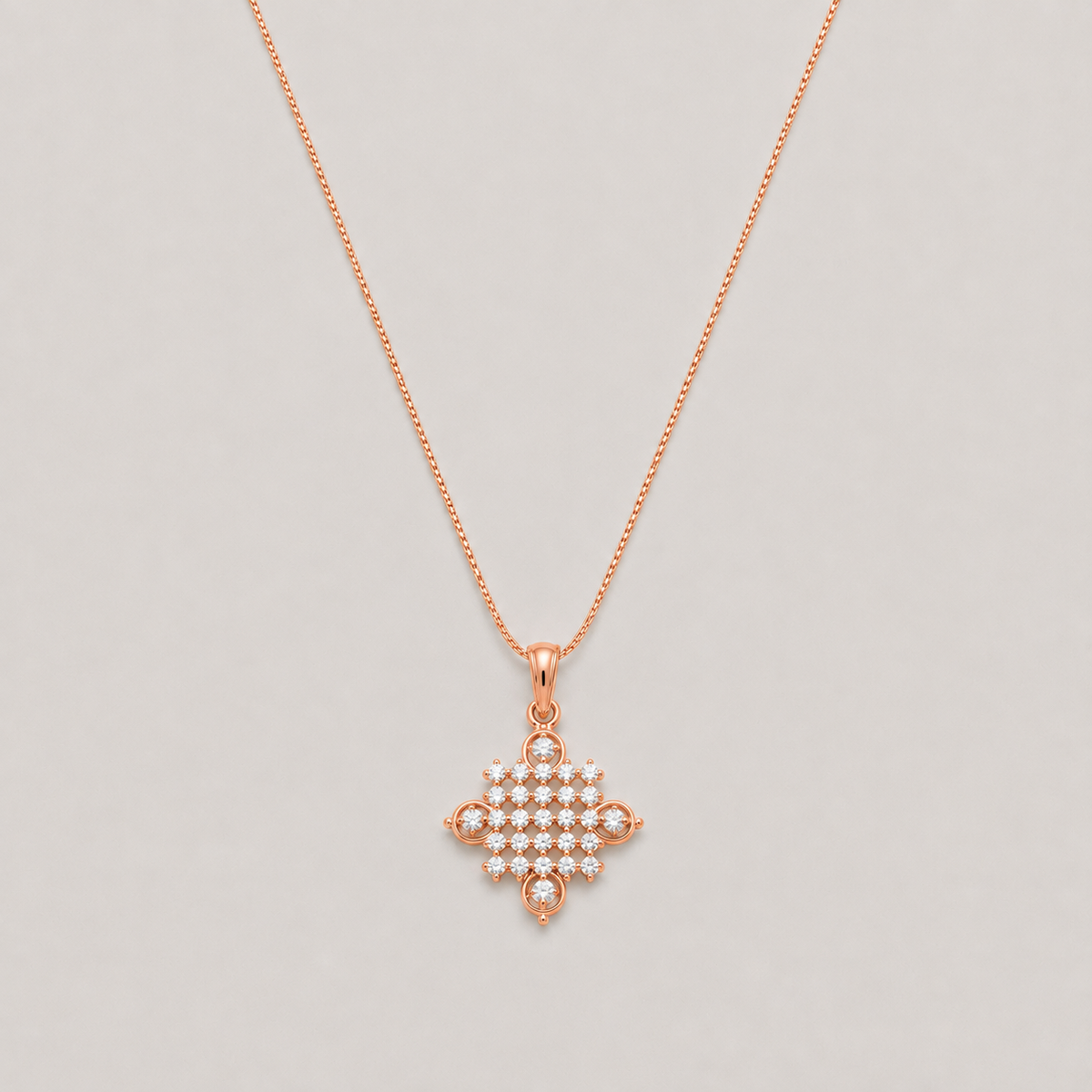Lab Grown Diamond Cluster Pendant Necklace 0.50 Ct. (EF/VVS-VS)