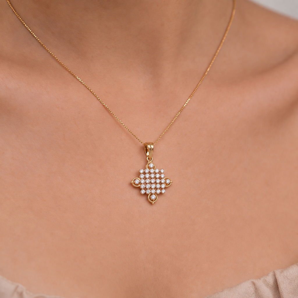 Lab Grown Diamond Cluster Pendant Necklace 0.50 Ct. (VS-EF)