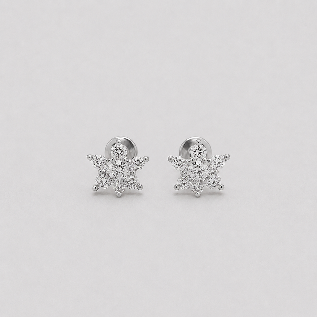 Lab Grown Diamond Round Cut Cluster Stud Earrings 0.15 Ct. (VS-EF)