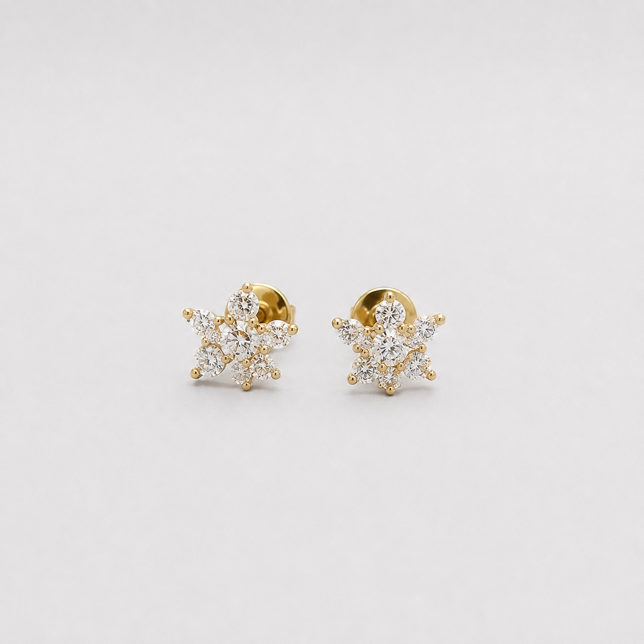 Lab Grown Diamond Round Cut Cluster Stud Earrings 0.15 Ct. (VS-EF)