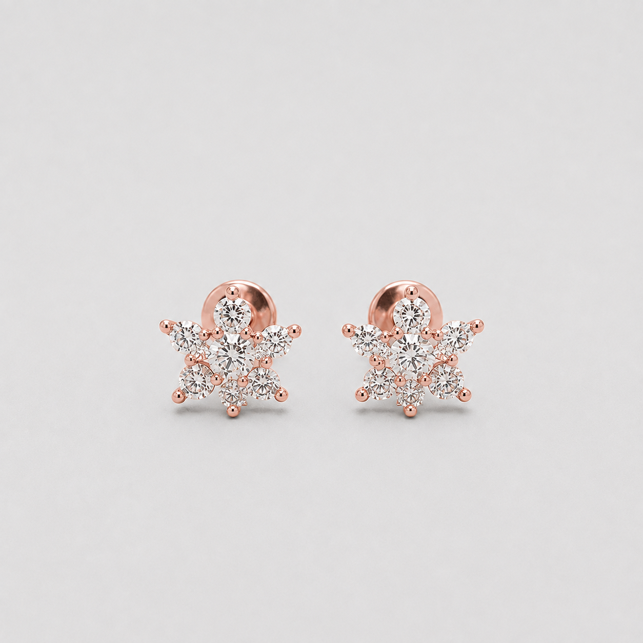 Lab Grown Diamond Round Cut Cluster Stud Earrings 0.15 Ct. (VS-EF)