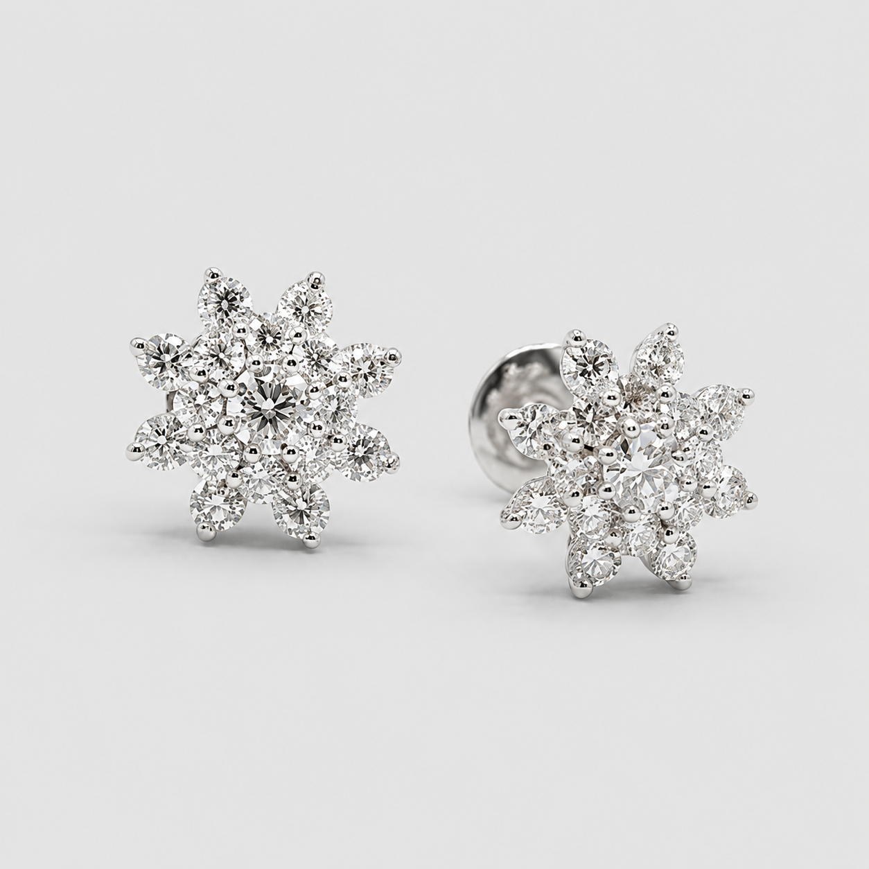 0.80 Ct. Lab-Grown Diamond Round cut Cluster Earrings (EF-VS)