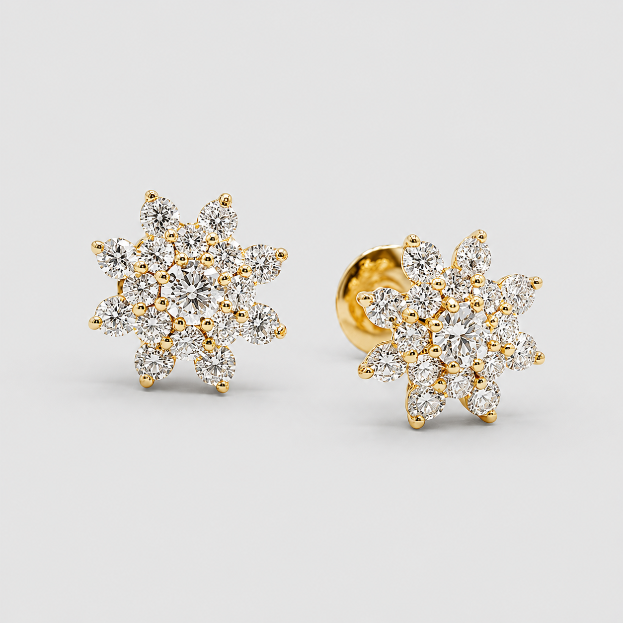0.80 Ct. Lab-Grown Diamond Round cut Cluster Earrings (EF-VS)