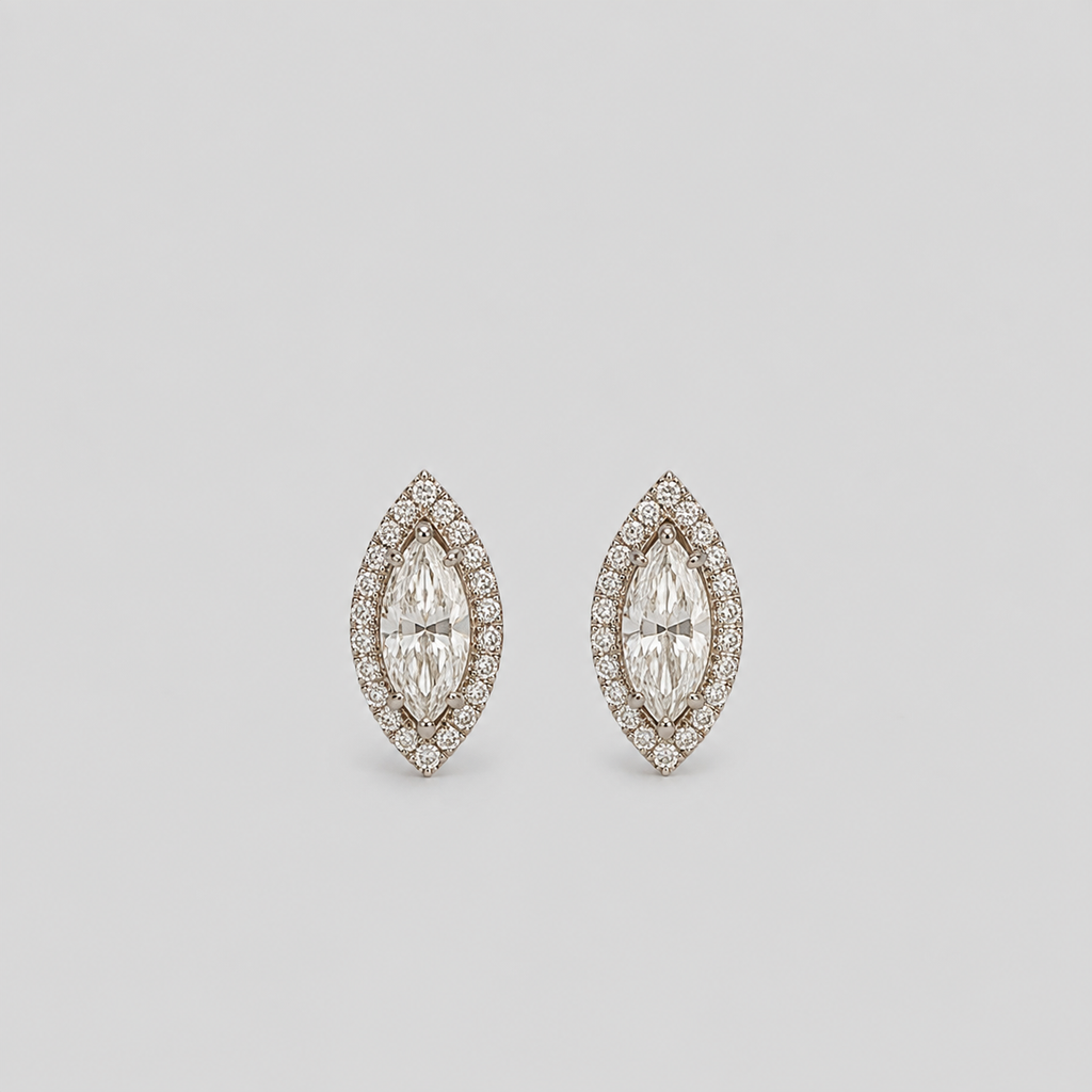 2.10 Ct. Lab-Grown Diamond Marquise Cut Cluster Earrings (EF-VS)