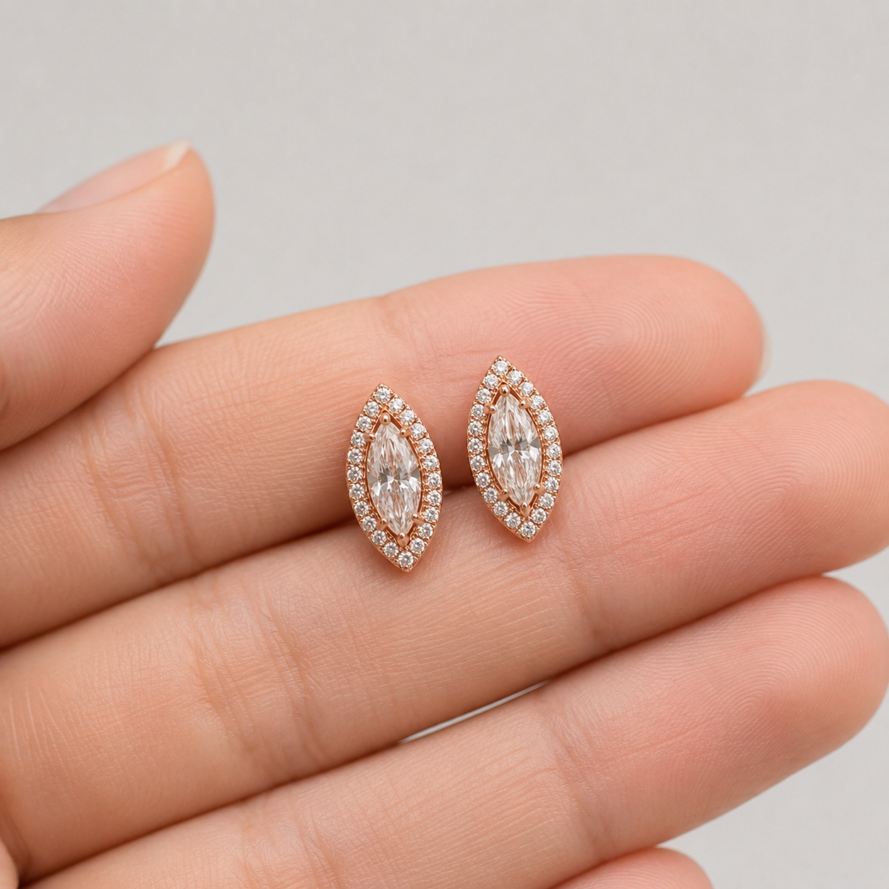 2.10 Ct. Lab-Grown Diamond Marquise Cut Cluster Earrings (EF-VS)