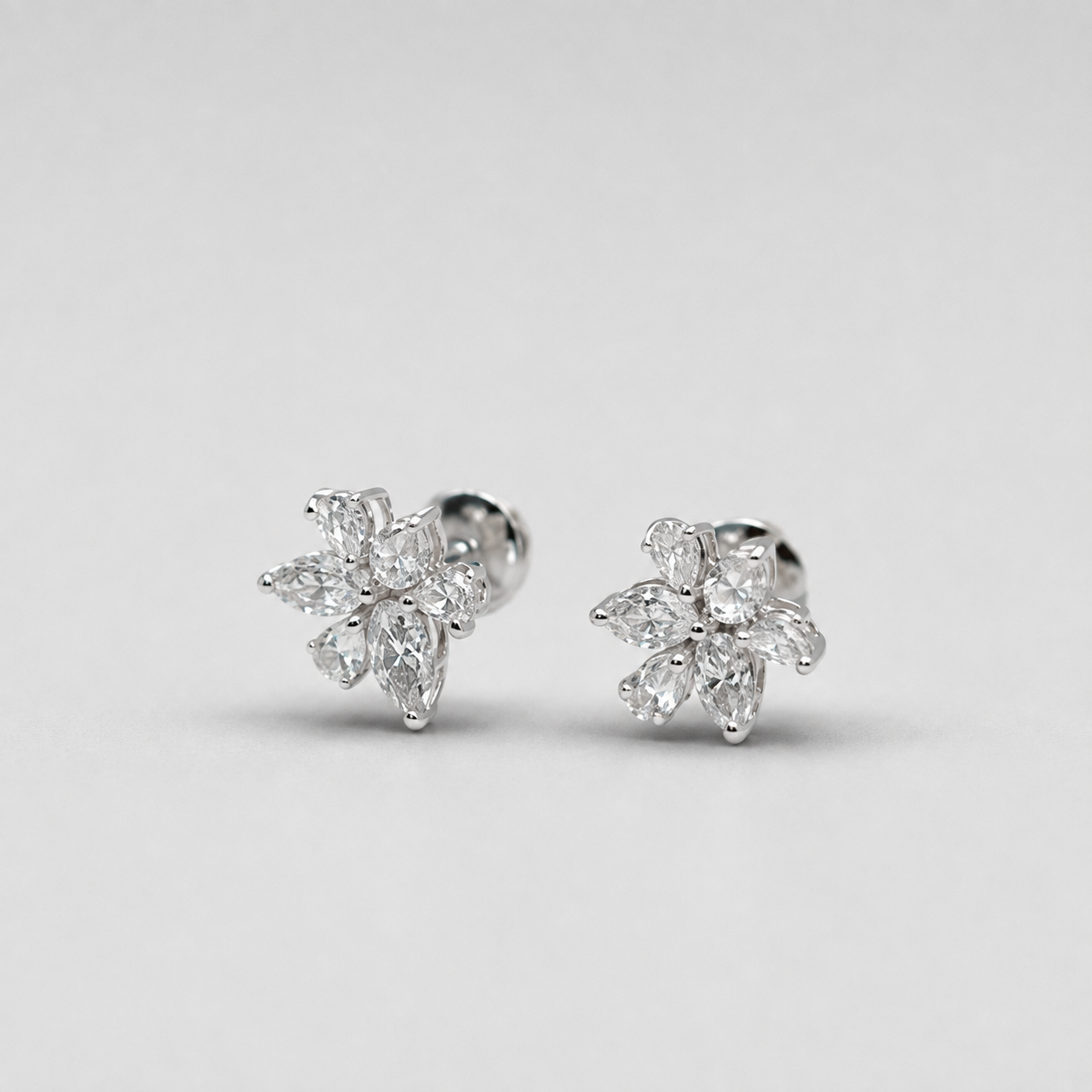 1.00 Ct. Lab-Grown Diamond Multi Cut Cluster Earrings (EF-VS)