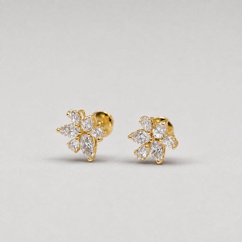 1.00 Ct. Lab-Grown Diamond Multi Cut Cluster Earrings (EF-VS)