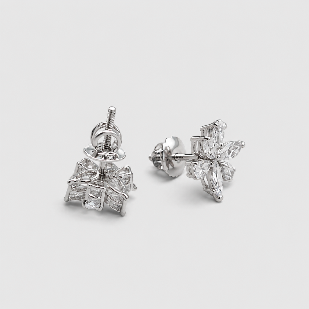 1.00 Ct. Lab-Grown Diamond Multi Cut Cluster Earrings (EF-VS)