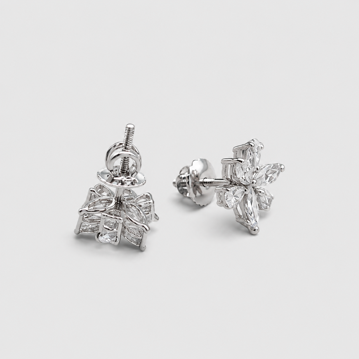 1.00 Ct. Lab-Grown Diamond Multi Cut Cluster Earrings (EF-VS)