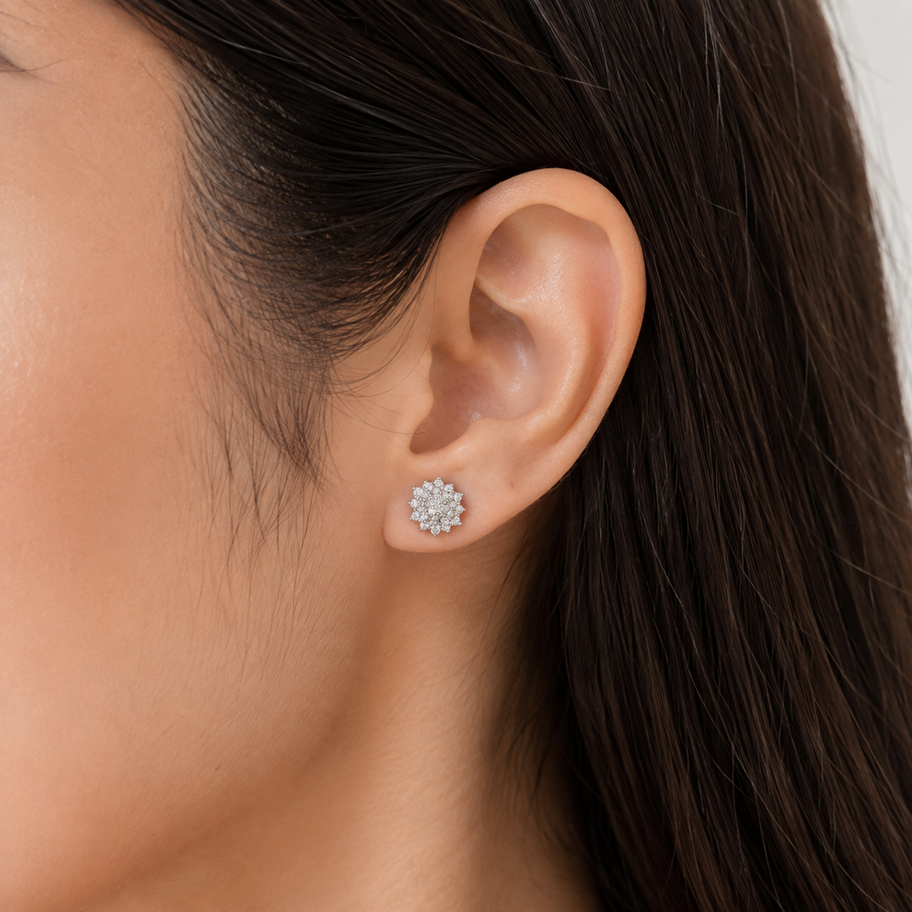 Lab-Grown Diamond Round Cut 0.30 Ct. Cluster Earrings (EF-VS)